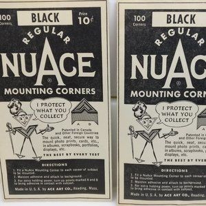 2 Packs Vintage NuAce Regular Mounting Corners Black  Ace Art Co I protect logo